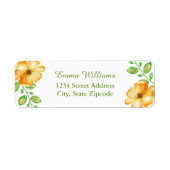 Gele Bloemen Adresetiketten Etiket (Voorkant)