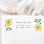 Gele Bloemen Adresetiketten Etiket (Insitu)