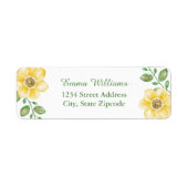 Gele Bloemen Adresetiketten Etiket (Voorkant)