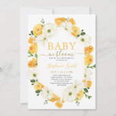 Gele Bloemen Baby in Bloom Baby shower Uitnodiging (Voorkant)