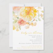 Gele Bloemen Baby in Bloom Zomer Baby shower Kaart (Voorkant)