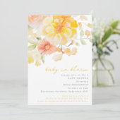 Gele Bloemen Baby in Bloom Zomer Baby shower Kaart (Staand voorkant)