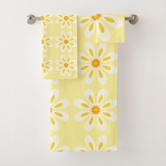 Gele bloemen bad handdoek (Insitu)