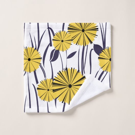 Gele bloemen bad handdoek (Wasdoekje)
