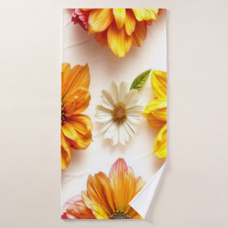 Gele bloemen badhanddoek
