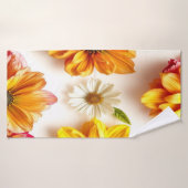 Gele bloemen badhanddoek (Badhanddoek)