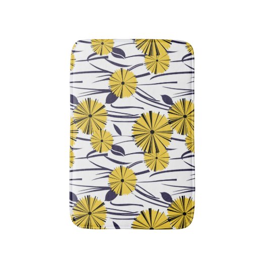 Gele bloemen badmat (Voorkant Verticaal)