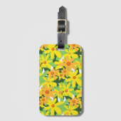 gele bloemen bagagelabel (Voorkant (verticaal))