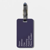 Gele bloemen bagagelabel (Achterkant verticaal)