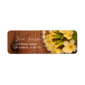 Gele bloemen Barn Wood en Pearls Return Address Etiket (Voorkant)