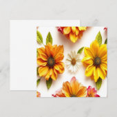 gele bloemen bedankkaart (Voorkant / Achterkant)