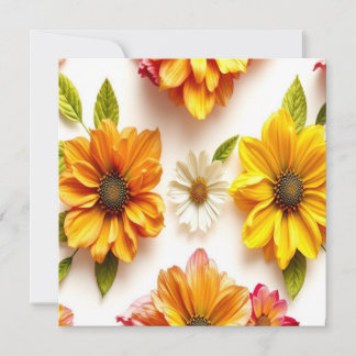 gele bloemen bedankkaart