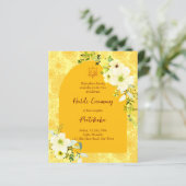 Gele bloemen, begroting Haldi Uitnodiging (Staand voorkant)