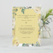 Gele bloemen Beide ouders bruiloft Kaart (Staand voorkant)