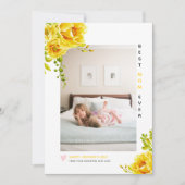 Gele bloemen Beste mama ooit Moederdag foto Feestdagenkaart (Voorkant)