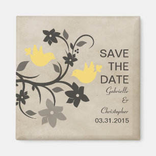 Gele bloemen Bewaar de Datum Magnet