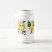 gele bloemen bierpul (Voorkant links)