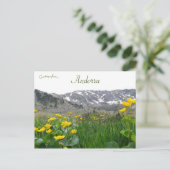 Gele bloemen bij de Midi Pyreneeën in Andorra Briefkaart (Staand voorkant)