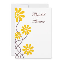 Gele bloemen Bindende Bridal Shower Invitations