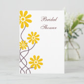 Gele bloemen Bindende Bridal Shower Invitations Kaart (Staand voorkant)