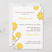 Gele bloemen Bindende Bridal Shower Invitations Kaart (Achterkant)