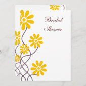 Gele bloemen Bindende Bridal Shower Invitations Kaart (Voorkant / Achterkant)