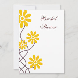 Gele bloemen Bindende Bridal Shower Invitations Kaart