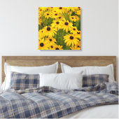 Gele Bloemen- Black Eyed Susans Canvas Print (Insitu (Slaapkamer))