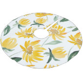 Gele bloemen blad zomer patroon kerstboom rok (Gekanteld)
