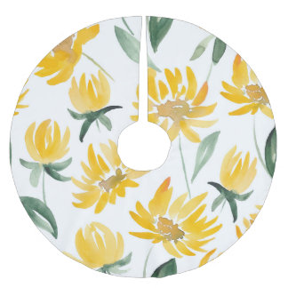 Gele bloemen blad zomer patroon kerstboom rok