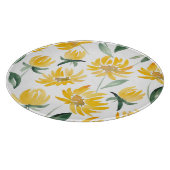 Gele bloemen blad zomer patroon snijplank (Hoek)