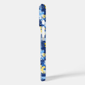 Gele bloemen Blauw patroon Case-Mate iPhone Case (Achterkant / Links)