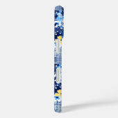Gele bloemen Blauw patroon Case-Mate iPhone Case (Achterkant / Rechts)