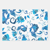 Gele bloemen blauwe tegels Italiaanse bruidsdouche Inpakpapier Vel (Voorkant 2)