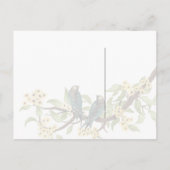 Gele bloemen Blauwgroen  vogelreactiekaart Uitnodiging Briefkaart (Achterkant)