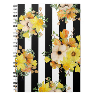 Gele bloemen bloem notitieboek
