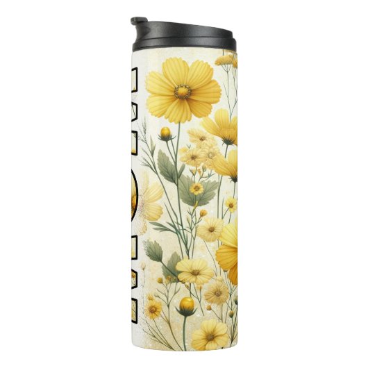 Gele Bloemen / Bloemen Beste Moeder Ooit Thermosbeker (Geroteerd rechts)