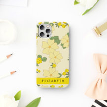 Gele bloemen, bloemenmotief, Jouw naam