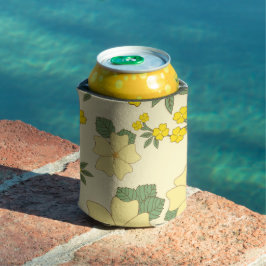 Gele bloemen, bloempatroon, patroon van bloemen blikjeskoeler