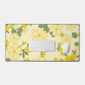Gele bloemen, bloempatroon, patroon van bloemen bureaumat (Keyboard & Muis)
