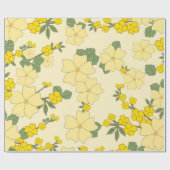 Gele bloemen, bloempatroon, patroon van bloemen cadeaupapier (Vlak)