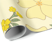 Gele bloemen, bloempatroon, patroon van bloemen cadeaupapier (Rol Hoek)