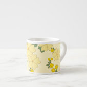 Gele bloemen, bloempatroon, patroon van bloemen espresso kop (Voorkant rechts)