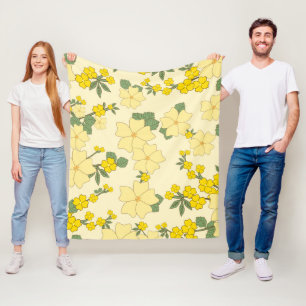 Gele bloemen, bloempatroon, patroon van bloemen fleece deken