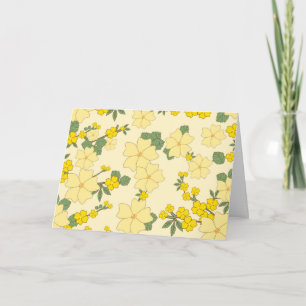Gele bloemen, bloempatroon, patroon van bloemen kaart