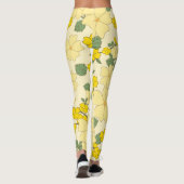 Gele bloemen, bloempatroon, patroon van bloemen leggings (Achterkant)