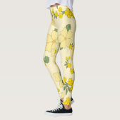 Gele bloemen, bloempatroon, patroon van bloemen leggings (Links)