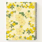 Gele bloemen, bloempatroon, patroon van bloemen notitieboek (Achterkant)