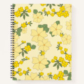 Gele bloemen, bloempatroon, patroon van bloemen notitieboek (Voorkant)