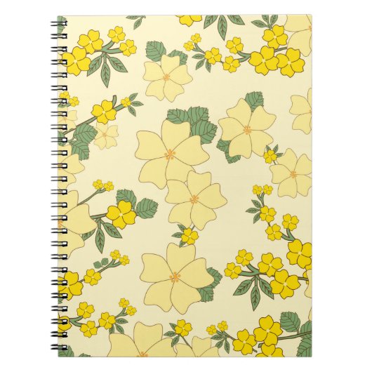 Gele bloemen, bloempatroon, patroon van bloemen notitieboek (Voorkant)